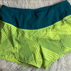 Brooks Neon Yellow Green Running Shorts Size M Women's